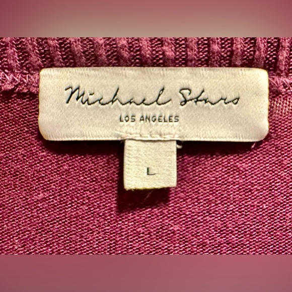 MICHAEL STARS Size L EUC Lightweight Knit in Eggplant - Picture 4 of 6